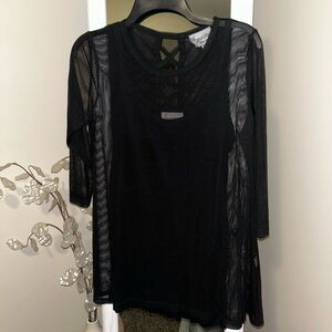 Lynn Ritchie Silver Black Sheer Top
